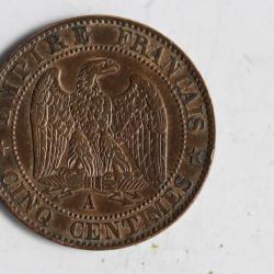 Monnaie 5 Centimes Napoléon III tête nue 1854 A