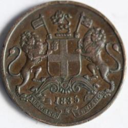 Monnaie One Quarter Anna 1835 East India Company Inde