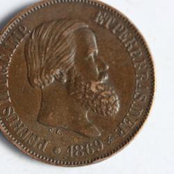 Monnaie 20 réis Pedro II 1869 Brésil