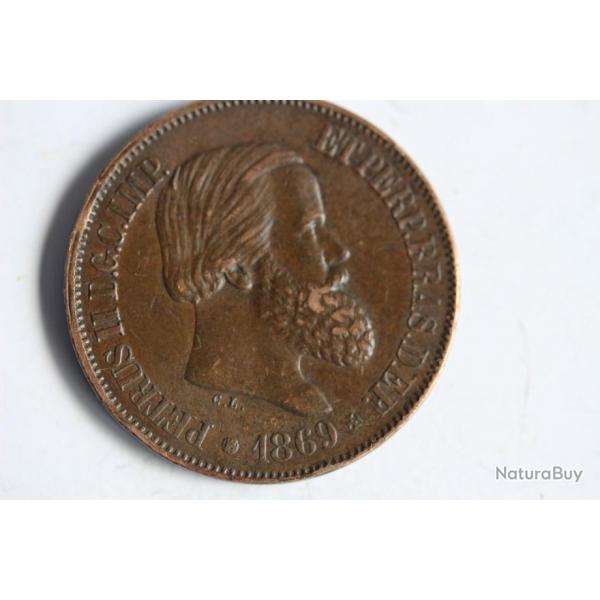 Monnaie 20 ris Pedro II 1869 Brsil