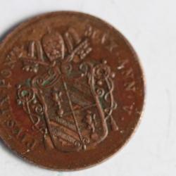Monnaie 1/2 Baiocco Pius IX 1850 Vatican États Pontificaux Italie
