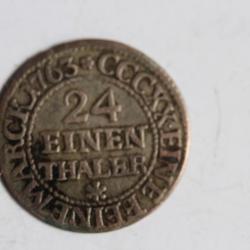 Monnaie Friedrich August I 1/24 thaler 1763 Electorate Saxony Allemagne