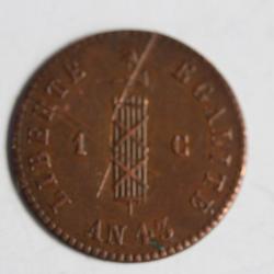 Monnaie Haïti 1 centime faisceau 1846 an 43