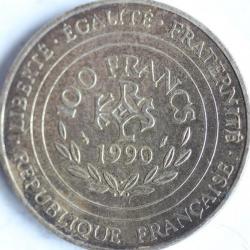 Monnaie argent 100 francs Charlemagne 1990