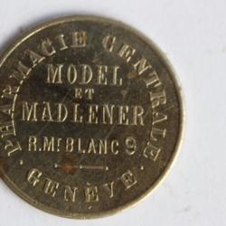 Monnaie de nécessité Pharmacie centrale Genève 10 centimes