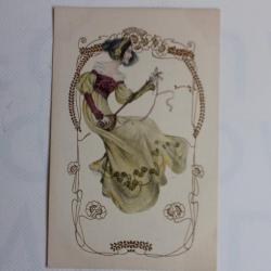 Carte postale illustrée M M Vienne Femme Art nouveau