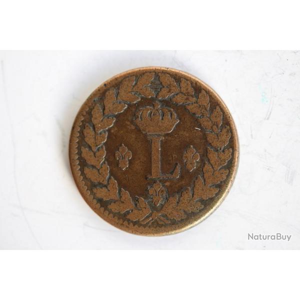 Monnaie Louis XVIII 1 dcime au L couronne 1815 BB