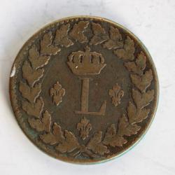Monnaie Louis XVIII 1 décime au L couronnée 1815 BB