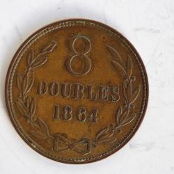 Monnaie 8 Doubles 1864 Guernesey