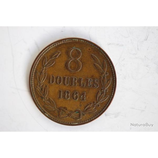 Monnaie 8 Doubles 1864 Guernesey