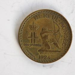 Monnaie 2 francs Louis II 1924 Monaco
