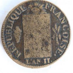 Monnaie 1 Sol aux balances An II AA non daté (1794)