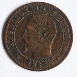 Monnaie 2 centimes Napoléon III tête nue 1857 MA