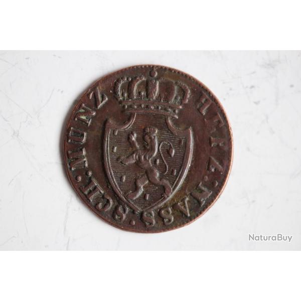 Monnaie 1/4 Kreuzer 1822 Nassau Wilhelm (1816-1839)
