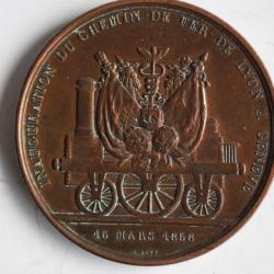 Médaille Inauguration du chemin de fer Lyon Genève 1858