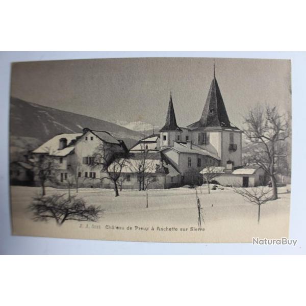 Carte postale Suisse Chateau de Preux Anchette sur Sierre