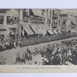 CPA Grèce - Salonique 1916-1918 Défilé de Troupes Italiennes