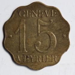 Jeton 15 centimes Tramways Genève - Veyrier 1887