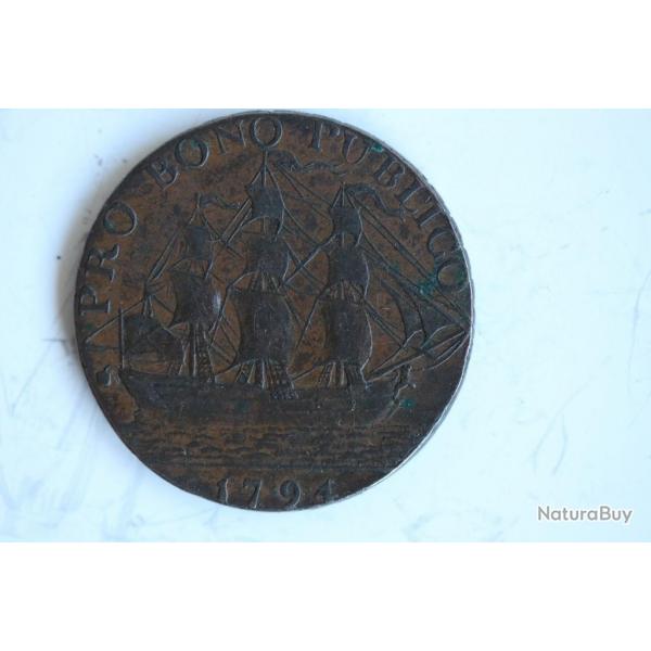 Jeton halfpenny 1794 Warwickshire, Birmingham Pro Bono Publico