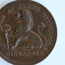 Piece de monnaie 2 Quartos James Spittle Gibraltar 1820 SUP