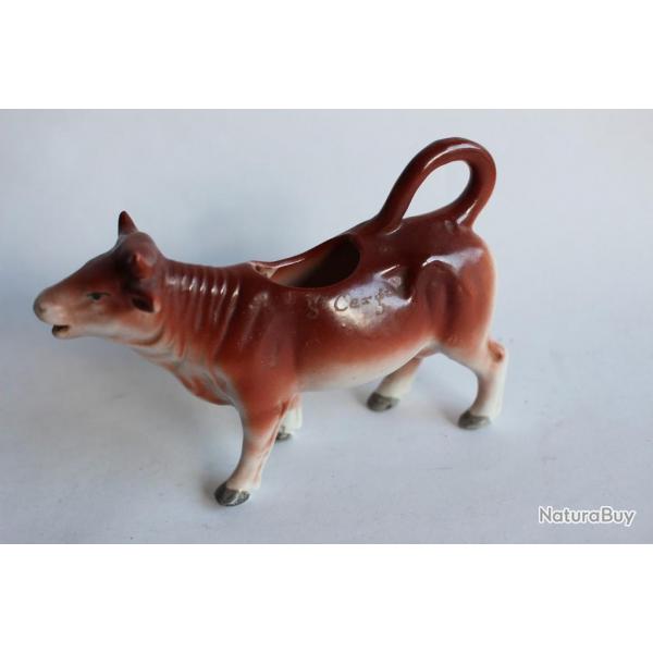 Pot a crme porcelaine souvenir  St Cergue  vache Art de la table