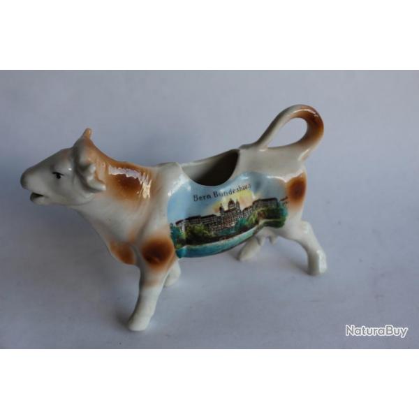 Pot a crme porcelaine souvenir  Bern Bundeshaus  vache