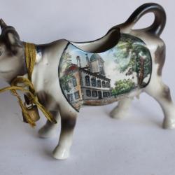 Pot a crème porcelaine souvenir  Le Vaud L'Eglise  vache