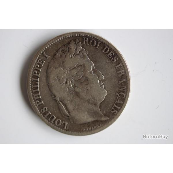 Piece de monnaie 5 Francs argent Louis Philippe 1831 D tranche en creux