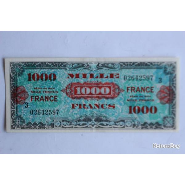 Billet 1000 Francs verso France type 1945 France