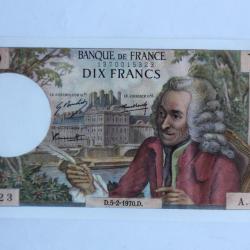 Billet 10 Francs Voltaire type 1963 France 05-02-1970 Neuf