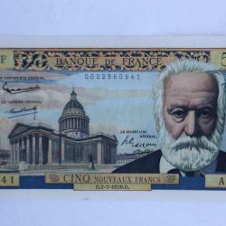 Billet 5 Nouveaux Francs Victor Hugo type 1959 France