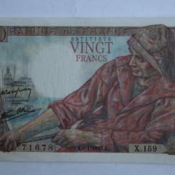 Billet 20 Francs pêcheur type 1942 France 09-01-1947
