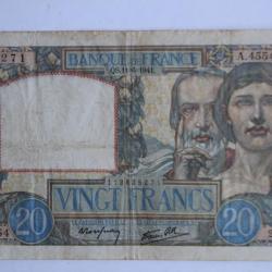 Billet 20 Francs science et travail type 1940 France 11-06-1941