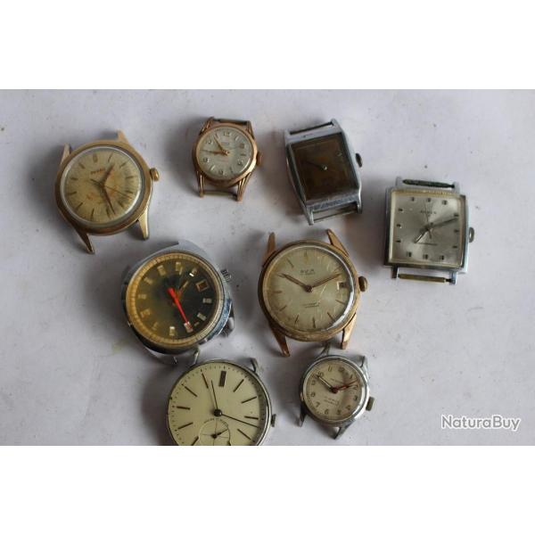 Lot de 8 montres pour horloger a rparer