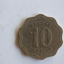 Jeton 10 centimes Cie des Tramways Genève - Veyrier 1900