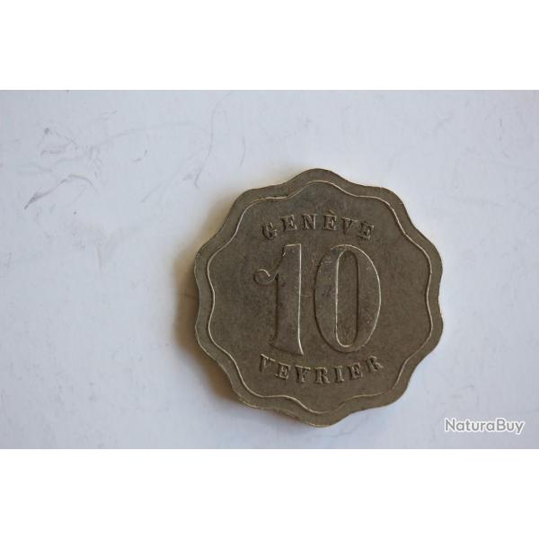 Jeton 10 centimes Cie des Tramways Genve - Veyrier 1900