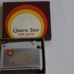 Briquet Essence QUEEN STAR  carte Suisse  Objets du fumeur