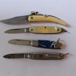Quatre mini couteaux pliants
