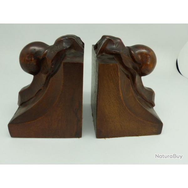 Csar Bolle sculpture bois serre-livre  escargots