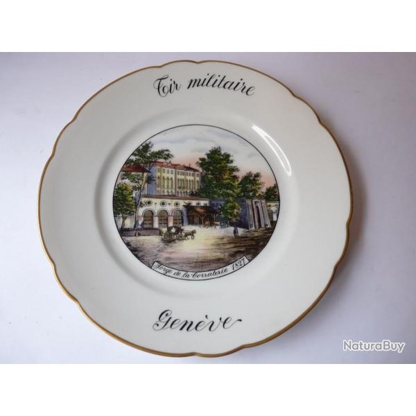 Assiette tir militaire Forge de la corratrie Genve 1932 militaria