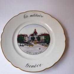 Assiette tir militaire La tour de l'Isle en 1840 Genève militaria