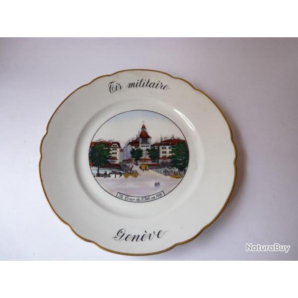 Assiette tir militaire La tour de l'Isle en 1840 Genve militaria