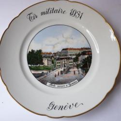 Assiette tir militaire  Porte neuve à Genève  1931 militaria