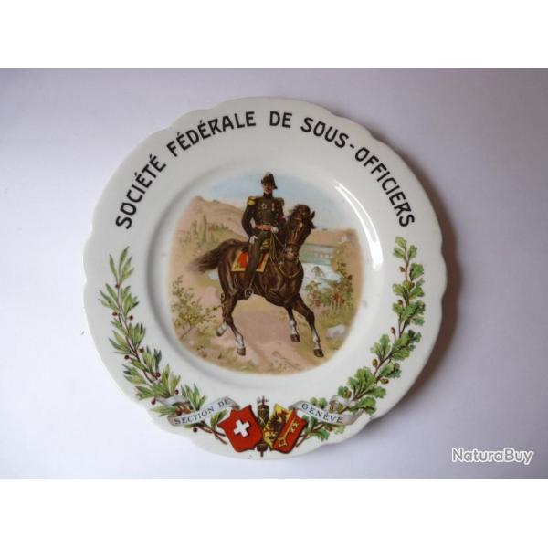 Assiette Socit Fdrale de Sous - Officiers Suisse militaria