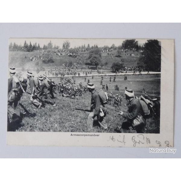 CPA Suisse Militaria Armeecorpsmanver L'arme en manoeuvre 1901 Carte