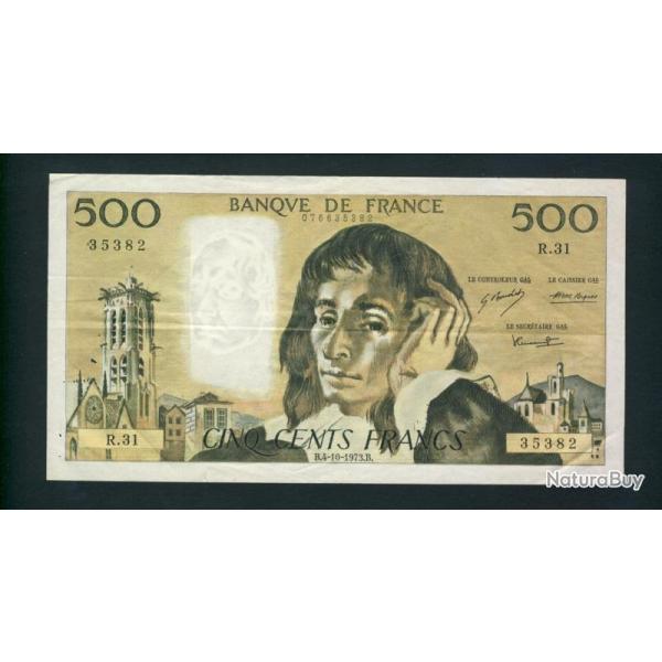 Billet 500 Francs PASCAL 4-10-1973.B.  R.31  35382