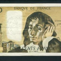 Billet 500 Francs PASCAL 4-1-1968.F.Z.5 28465