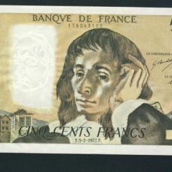 Billet 500 Francs PASCAL 3-2-1977.F.Q72 43186