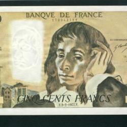 Billet 500 Francs PASCAL 3-2-1977.F. Q72 43188
