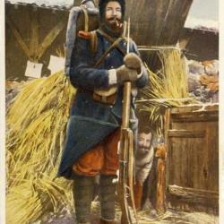 CPA illustrée Militaria uniforme soldat Un vrai Poilu Guerre